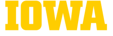 The Bold lettered "Iowa logo" in hawkeye gold.